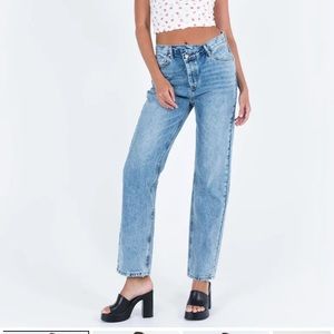 Princess Polly Asymmetric Straight Leg jeans